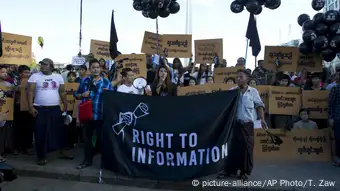 Myanmar Demonstration für Journalisten