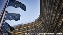 14.01.2019
European flags wave in front of the Berlaymont building - European Commission (EC) headquarter - in Brussels, Belgium, on January 14, 2019, the day ahead of crucial U.K. Parliament Brexit vote.
The EU is waiting to see the scale of U.K. Prime Minister Theresa May's expected parliamentary defeat on her Brexit deal before considering its response, officials said, with some predicting that she will have to delay Britain's departure from the bloc. (Photo by Michele Spatari/NurPhoto) | Keine Weitergabe an Wiederverkäufer.