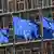 EU flags outside the European Council in Brussels