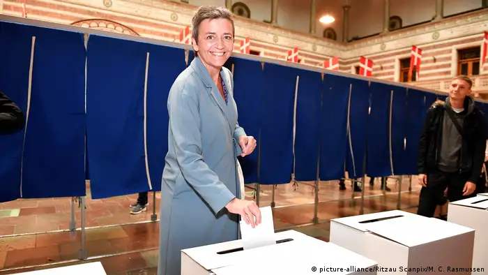 Dänemark - Margrethe Vestager bei Stimmabgabe zur Europawahl (picture-alliance/Ritzau Scanpix/M. C. Rasmussen)