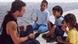 Vittorio Arrigoni with three children Vittorio Arrigoni with three children