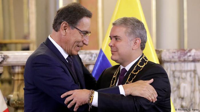 Peru Präsident Martin Vizcarra trifft Kolumbiens Präsident Ivan Duque in Lima (Reuters/G. Pardo)