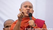 05.05.2019
Buddhist monk Wirathu delivers a speech during a rally to show support to the Myanmar military in Yangon on May 5, 2019. (Photo by Sai Aung MAIN / AFP) (Photo credit should read SAI AUNG MAIN/AFP/Getty Images)
