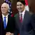 Der US-Vizepräsident Mike Pence und Kanadas Premierminister Justin Trudeau im Parliament Hill in Ottawa