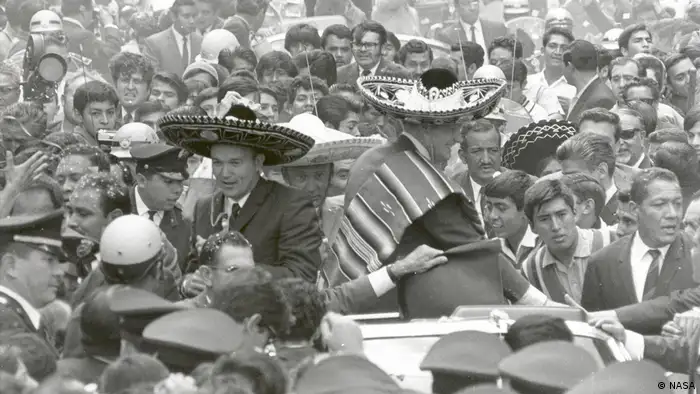 Die Apollo 11-Astronauten mitten in einer Parade in Mexiko-Stadt.