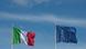 EU- und Italien-Flagge EU- und Italien-Flagge