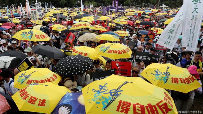 Hongkong Demonstration gegen das Zulassen von Auslieferungen nach China 