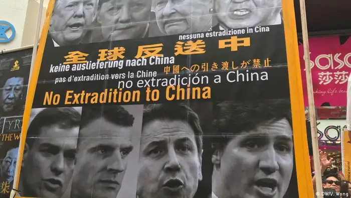 Hongkong Demonstration des Gesetzes gegen die Auslieferung