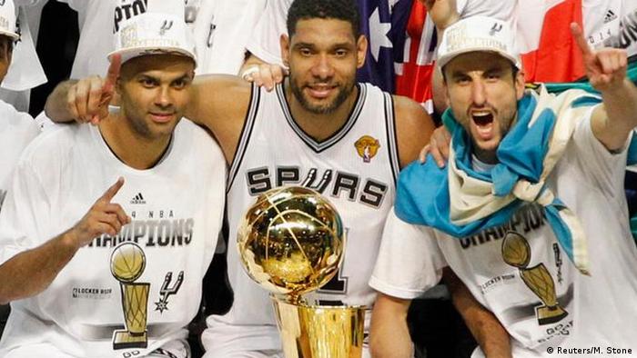 El legendario trío de Tony Parker, Tim Duncan y Manu Ginóbili en los San Antonio Spurs (15.06.2014)