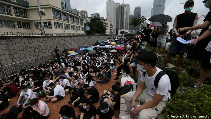 Hong Kong Demonstration gegen das Zulassen von Auslieferungen nach China