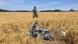 A forest official stands next to debris after two Eurofighter warplanes crashed A forest official stands next to debris after two Eurofighter warplanes crashed