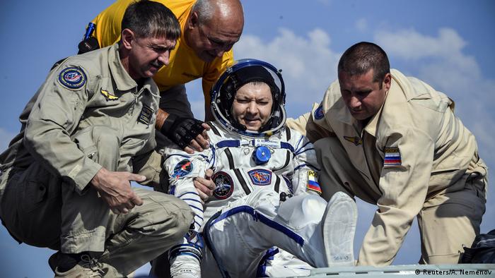 Kasachstan Drei Raumfahrer kehren von der ISS zur Erde zurück (Reuters/A. Nemenov)