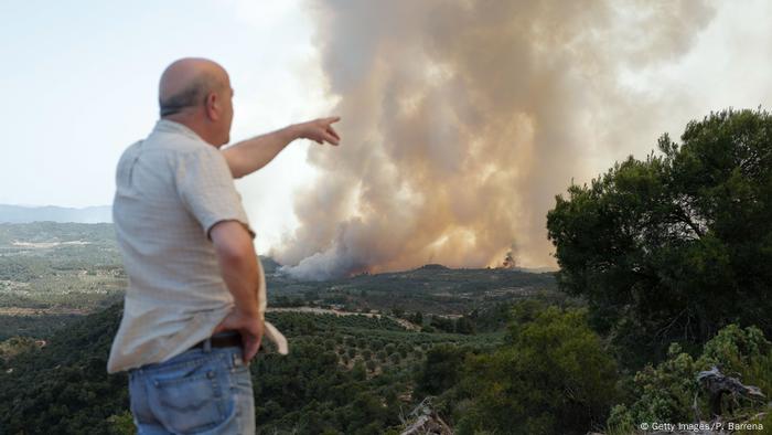 Spanien, Waldbrand in Katalonien (Getty Images/P. Barrena )
