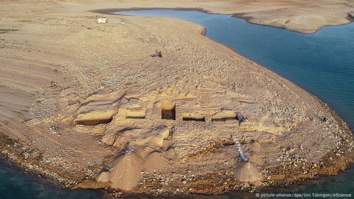 A drone shot of the palace remains found in Iraq