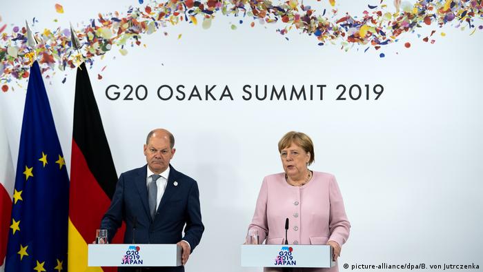 Japan Osaka | G20 Gipfel | Bundeskanzlerin Angela Merkel und Olaf Scholz
