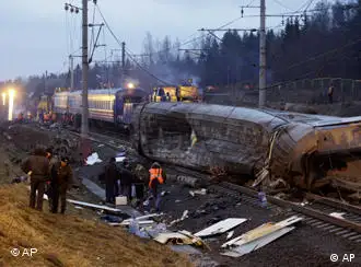 俄罗斯发生火车出轨事故