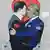 Graffiti of Trump and Xi Jinping kissing