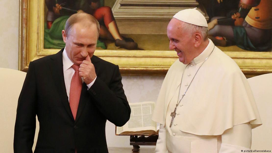 Владимир Путин и папа Франциск в Ватикане, 2015 года