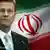 Westerwelle in front of Iranian flag