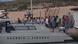 People going to shore in Lampedusa from a boat operated by Italian authorities People going to shore in Lampedusa from a boat operated by Italian authorities
