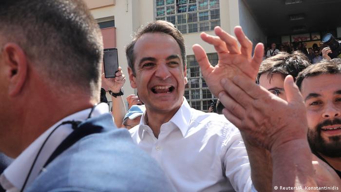 Лідер консервативної партії Нова демократія Кіріакос Міцотакіс після голосування 7 липня