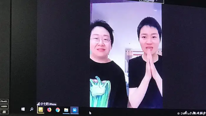 China Wang Qiaoling und Li Wenzu via Videobotschaft