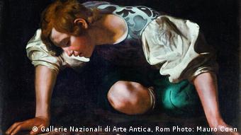 Фрагмент картины Нарцисс итальянского художника Караваджо