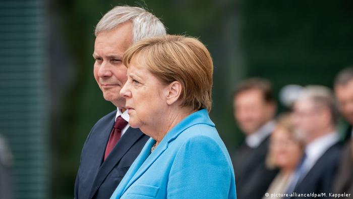 German Chancellor Angela Merkel meets Finnland's Prime Minister Antti Rinne