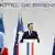 Frankreich Präsident Emmanuel Macron speaks at the residence of French Defense Minister on the eve of Bastille Day in Paris