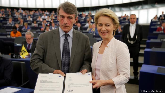 Frankreich Wahl zur EU-Kommissionspräsidentin | David-Maria Sassoli und Ursula von der Leyen