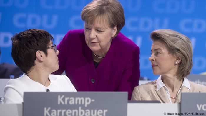 Deutschland Angela Merkel, Annegret Kramp Karrenbauer und Ursula von der Leyen beim CDU Parteitag 