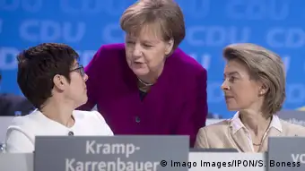 Deutschland Angela Merkel, Annegret Kramp Karrenbauer und Ursula von der Leyen beim CDU Parteitag