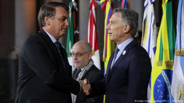 Argentinien Santa Fe Mercosur Gipfel | Jair Bolsonaro und Mauricio Macri (Imago Images/Agencia EFE/J. I. Roncoroni)