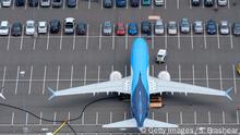 SEATTLE, WA - JUNE 27: A Boeing 737 MAX airplane is stored on an employee parking lot adjacent to Boeing Field, on June 27, 2019 in Seattle, Washington. After a pair of crashes, the 737 MAX has been grounded by the FAA and other aviation agencies since March, 13, 2019. The FAA has reportedly found a new potential flaw in the Boeing 737 Max software update that was designed to improve safety. (Photo by Stephen Brashear/Getty Images)