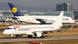 British Airways and Lufthansa jets at Frankfurt airport British Airways and Lufthansa jets at Frankfurt airport