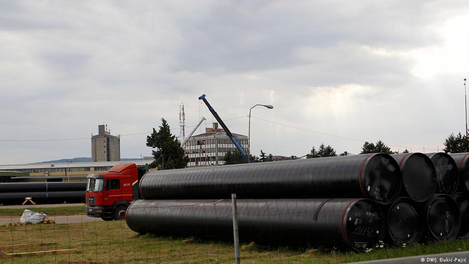 Faza izgradnje Turskog toka - cevi kod Ćuprije
