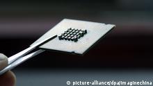 30.05.2018, China, Ji'nan: --FILE--A local resident shows a chip of Huawei in Ji'nan city, east China's Shandong province, 30 May 2018.
Huawei Technologies Co Ltd said on Tuesday (23 July 2019) it plans to invest 3 billion yuan ($436 million) over the next five years to build an ecosystem for its ARM-based server chips as the Chinese company beefs up its prowess in semiconductors. Foto: Da Qing/Imaginechina/dpa |