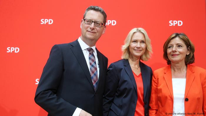 Malu Dreyer, Manuela Schwesig et Thorsten Schäfer-Gümbel