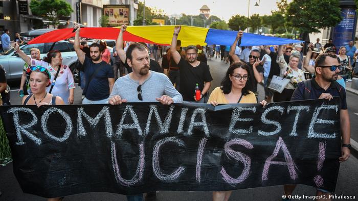 O demonstrație la București după uciderea Alexandrei în 2019 
