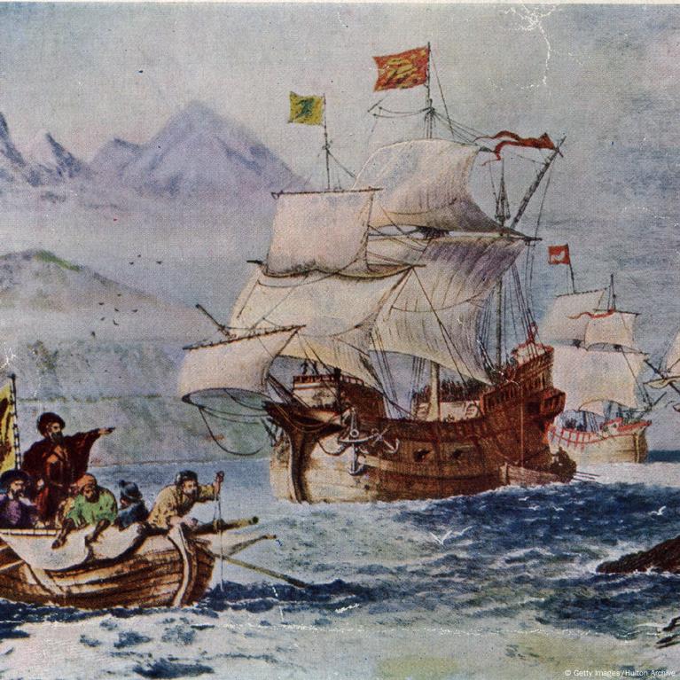 Here is a painting of Magellans fleet, It actually depicts an attempted  mutiny by the Spanish fleet members towards the Portuguese. Although …