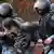 Russian police detain protesters in Moscow on Saturday 