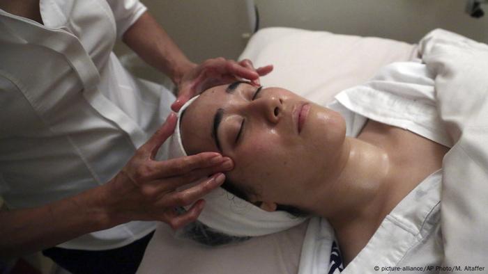 Woman getting a facial 