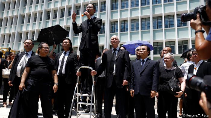 Hongkong Protest der Anwälte und Mitarbeiter des Rechtssektors 