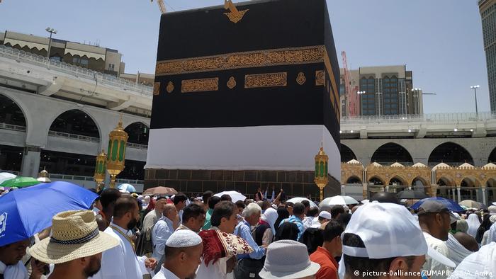 Pilgrims circle the Kaaba in Mecca
