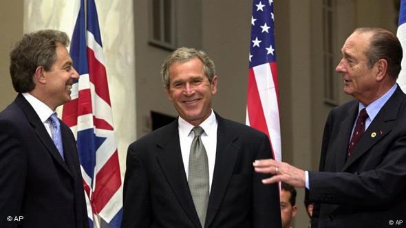 Blair, Bush dhe Chirac në samitin G8 në Gjenova të Italisë