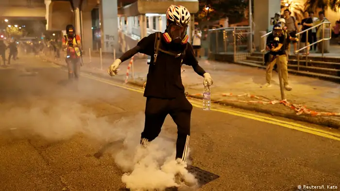 Hongkong Tränengas-Einsatz der Polizei