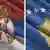 Serbia and Kosovo flags