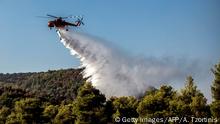 Grecia: bomberos luchan contra enorme incendio en Eubea
