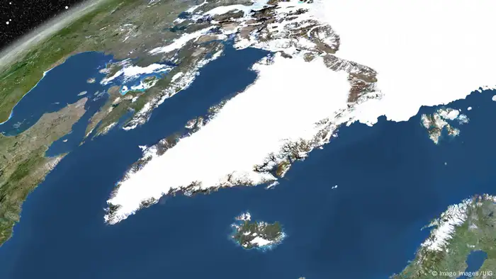 True colour satellite image of the Earth showing Greenland