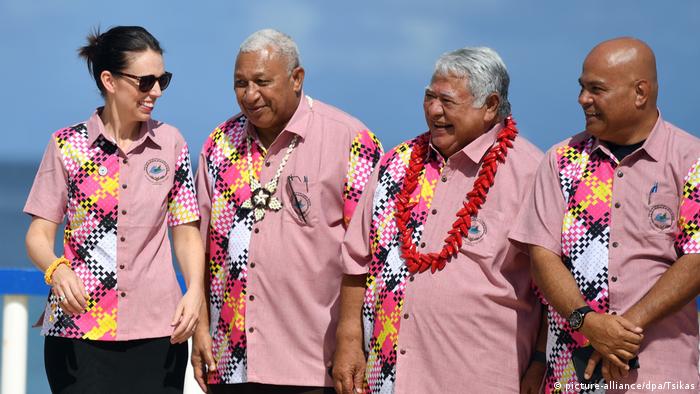 Tuvalu | Pacific Islands Forum | Premierminister Ardern, Bainimarama, Malielegaoi, Panuelo